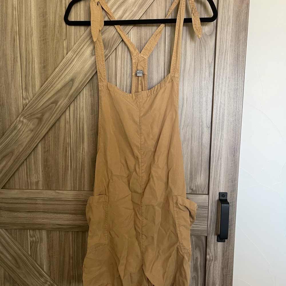 American eagle tan overalls linen wmns XL